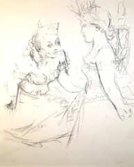 Marianne and the Goddess of Liberty by Jack Levine, 1967, Pencil signed and numbered at base, offered Nov 2024