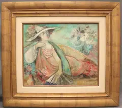 Jacqueline Bechet-Ferber, Reclining Woman, Oil on canvas