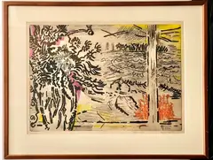 Karl Schrag, "The Sound of the Sea". 1958, Lithograph printed in colors