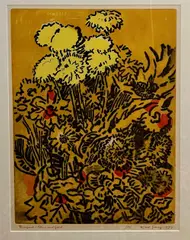 Karl Schrag, "Bouquet, Lithograph printed in colors