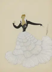 Untitled by Erté, gouache and silver pen 37 x 25.5cm ., sold Apr 2022