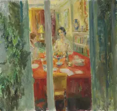 Untitled by John Strevens, c.1985-88 oil on board 76.5 x 80.5cm, sold Apr 2022