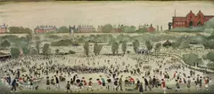 Untitled by L. S. Lowry, Laurence Stephen Lowry RA (1887-1976) 'Peel Park' offset lithograph in colours, sold Apr 2022