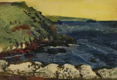 Untitled by Fred Yates, oil on canvas board 18 x 25.5cm ., sold Apr 2022