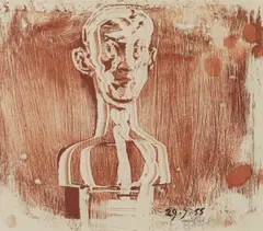 Untitled by Michael Ayrton, Michael Ayrton (1921-1975) Head study for 'Sceptic' 1955 monotype, sold Apr 2022