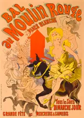 Bal au Moulin Rouge, Place Blanche by Jules Chéret, 1889, lithograph printed in colors, offered Dec 2011