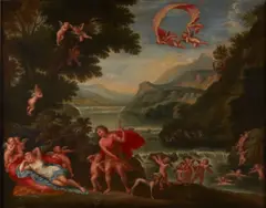 Venus and Adonis by Francesco Albani, oil on canvas, sold Oct 2011