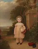 Adam Buck, A portrait of a little boy with a drum, oil on panel