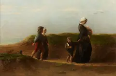 Hein Burgers, Home from the beach, oil on canvas
