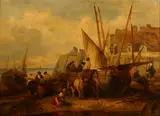 Snr. William Shayer, At the shore, oil on canvas