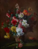 M. Sarazin, A floral still life, oil on canvas
