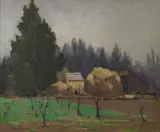 Aaron Edward Kilpatrick, Hay Stacks, oil on canvas