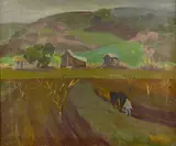 Aaron Edward Kilpatrick, Plowing for Spring Planting, oil on canvas
