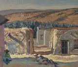 Cyrus Leroy Baldridge, New Mexico village scene, oil on canvas