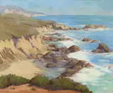 Clifton Howard Sawyer, California coastal scene, oil on canvas