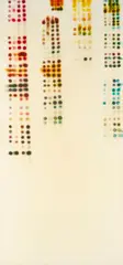 (n & a) Jaq Chartier, Stain Chart (SUMMER), 2003 (diptych), acrylic, stains, and paint on panel