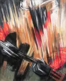 Elof Wedin, Black Cowboy, pastel on paper