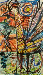 Nahum Tschacbasov, Flowers in a vase; Roosters (2), first signed 'Tschacbasov' (lower right); second signed 'Tschacbasov' (lower left)