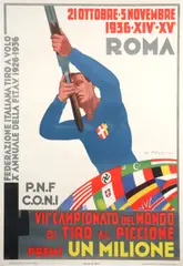 M. Fucci, Campionata del Mondo di Tiro al Piccione; Klassiker de Russischen Films, 1936; 1964, Lithographic posters in colors on wove paper, first backed with linen