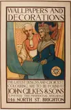Conrad Heighton Leigh, Wallpapers & Decorations...John Gilkes & Sons, c. 1910, Lithographic poster in colors on wove paper backed with linen