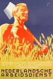 Francis H. Schell, Nederlandsche Arbeidsdienst, c. 1942, Lithographic poster in colors on wove paper backed with linen