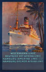 Eduard Edler, Woermann-Linie, c. 1920, Lithographic poster in colors on wove paper