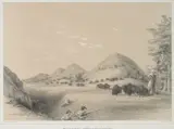 George Catlin, Buffalo Hunt, Approaching a Ravine, Pl. 11, from North American Indian, 1844-45, Lithographs in grey and beige on wove paper