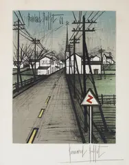 La Route (S. 41) by Bernard Buffet, 1962, Lithograph in colors on wove paper, offered Oct 2011