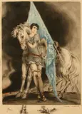Joan of Arc (H., C. & I. 387) by Louis Icart, 1929, Etching and aquatint with touches of handcoloring on wove paper with remarques, sold Oct 2011