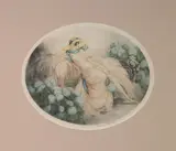 Hydrangeas (H., C. & I. 373) by Louis Icart, 1929, Etching and aquatint with touches of handcoloring on Rives BFK paper, sold Oct 2011