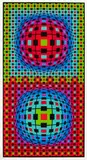 Untitled (2 Spheres) by Victor Vasarely, c. 1980, Screenprint in colors on wove paper, sold Oct 2011