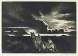 Gene Kloss, Riders at Sundown (K. 451), 1953, Drypoint and aquatint on wove paper