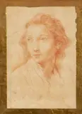 Pompeo Batoni, A portrait of a youth, red chalk heightened with white on paper