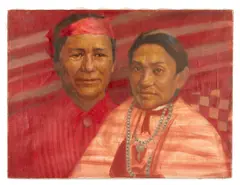 Charles W. Thwaites, A double portrait of two Indians, oil on canvas