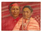 Charles W. Thwaites, A double portrait of two Indians, oil on canvas