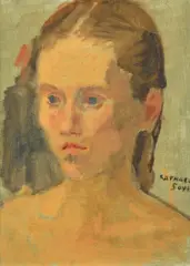 Raphael Soyer, Portrait of a young girl, oil on canvas