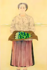 Morris Broderson, Fish Seller, Lisbon II, 1968, pastel and pencil on paper