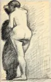 Albert Marquet, Femme nue, charcoal on paper
