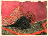 George Condo, Untitled, 1983, acrylic and crayon on paper