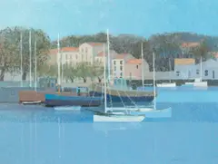 Marine bleu by André Bourrié, oil on canvas, sold Sep 2011