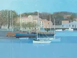André Bourrié, Marine bleu, oil on canvas