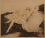 White Underwear (H., C. & I. 247) by Louis Icart, 1925, Etching and aquatint with touches of handcoloring on wove paper, sold Sep 2011