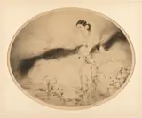 Lady of the Camelias (H., C. & I. 321) by Louis Icart, 1927, Etching and aquatint with touches of handcoloring on wove paper, sold Sep 2011