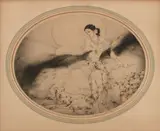 Lady of the Camelias (H., C. & I. 321) by Louis Icart, 1927, Etching and aquatint with touches of handcoloring on wove paper, sold Sep 2011