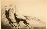 Coursing II (H., C. & I. 371) by Louis Icart, 1929, Etching and aquatint with touches of handcoloring on wove paper, sold Sep 2011