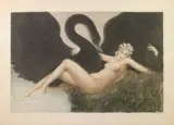 Leda and the Swan (H., C. & I. 436) by Louis Icart, 1934, Etching and aquatint with touches of handcoloring on wove paper, sold Sep 2011