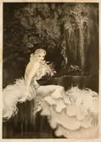 Orchids (H., C. & I. 466) by Louis Icart, 1937, Etching and aquatint with touches of handcoloring on wove paper, sold Sep 2011