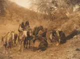 Story Telling, Apache by Edward S. Curtis, 1906, Toned-gelatin silver print, sold Sep 2011