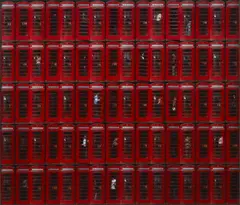 James Crable, Telephone Boxes, London, England, 1985, Cibachrome print, tipped to board, in very good condition