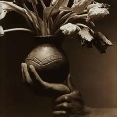 Len Prince, Vessel in Hand, 1990, Toned-gelatin silver print, the photographer's embossed copyright stamp in the margin; signed